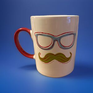 Food Network Mustache & Glasses Coffee Mug Cup  Food Network Stoneware Mug